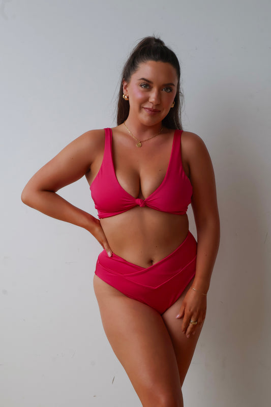 Fuschia Kaia Bikini Knot Top