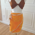 Orange Pineapple - Handmade Beach Towel Wrap Skirt