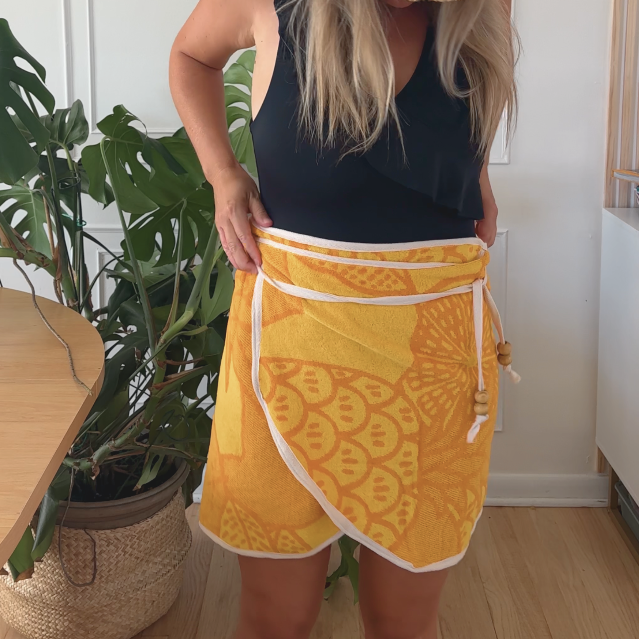 Orange Pineapple - Handmade Beach Towel Wrap Skirt