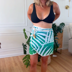 Green and White Tropical - Handmade Beach Towel Wrap Skirt
