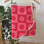 Checkered Floral - Handmade  Beach Towel Wrap Skirt