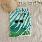 Green and White Tropical - Handmade Beach Towel Wrap Skirt