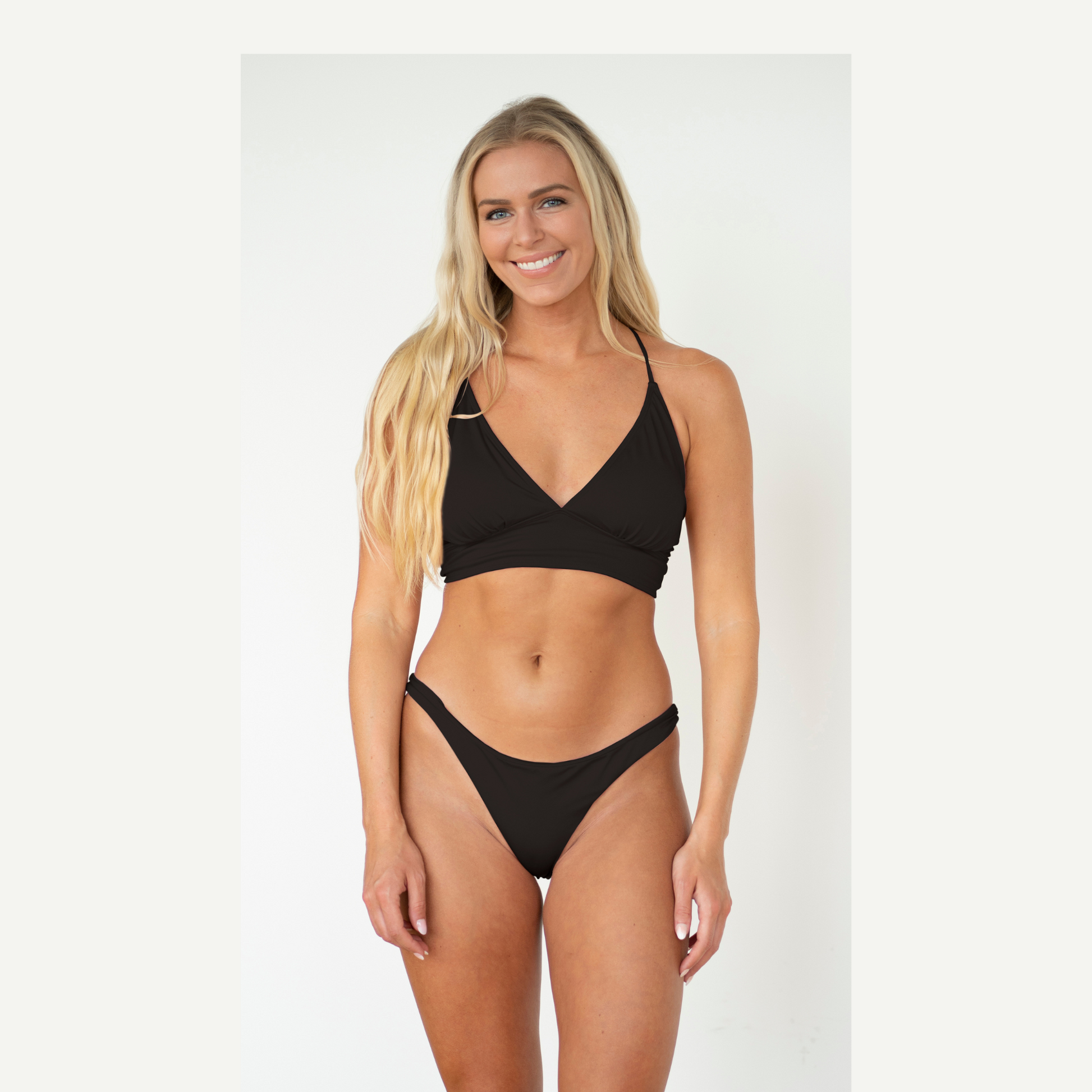 Black Bermuda Triangle Bikini Top  Mamacita Swim Swimwear For Busty Women  – MAMACITA SWIM