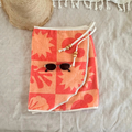 Orange Checkered Mickey - Handmade Beach Towel Wrap Skirt