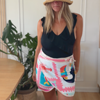 Mediterranean Escape - Handmade Beach Towel Wrap Skirt