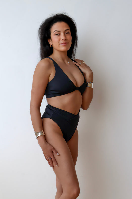 Black Kaia Bikini Knot Top
