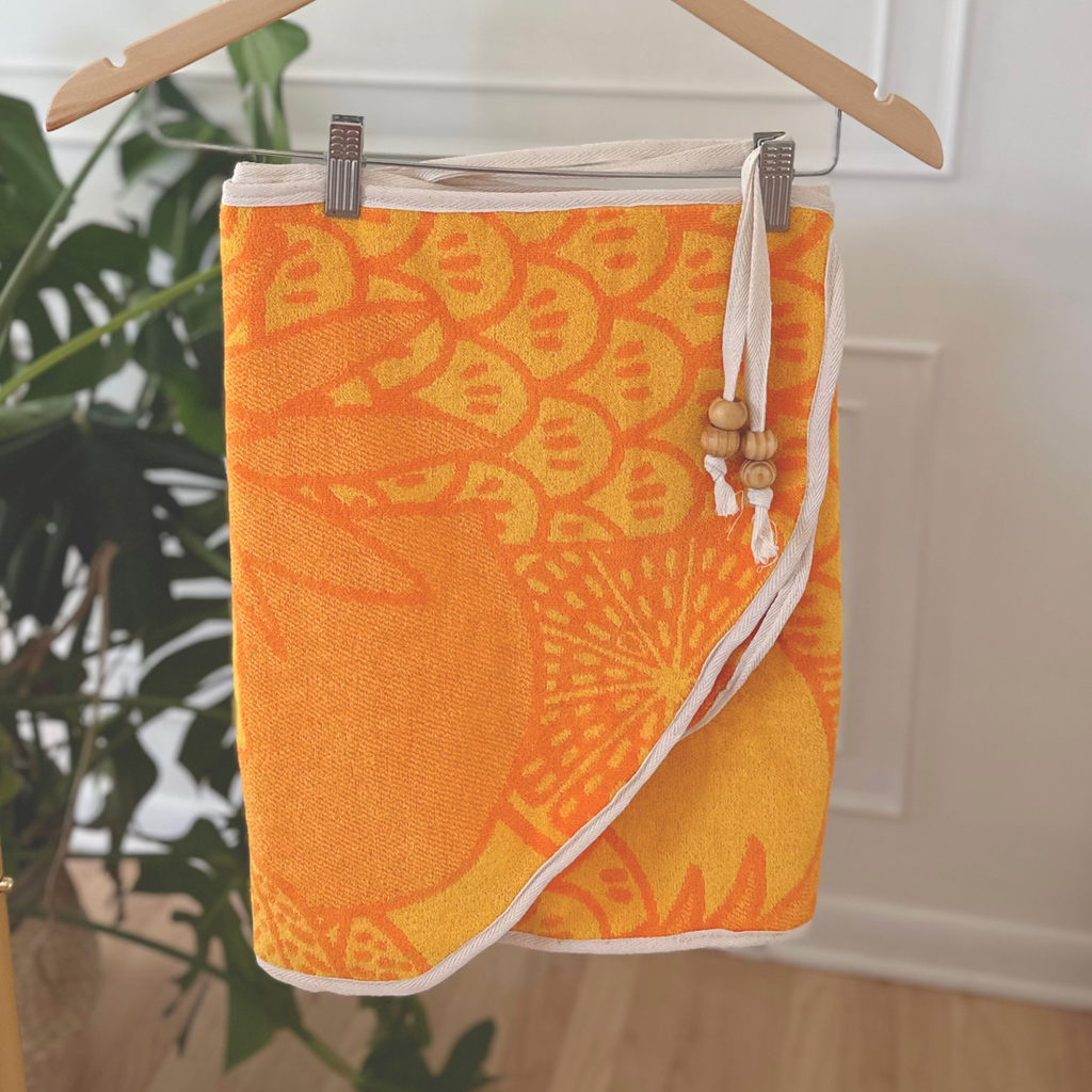 Orange Pineapple - Handmade Beach Towel Wrap Skirt
