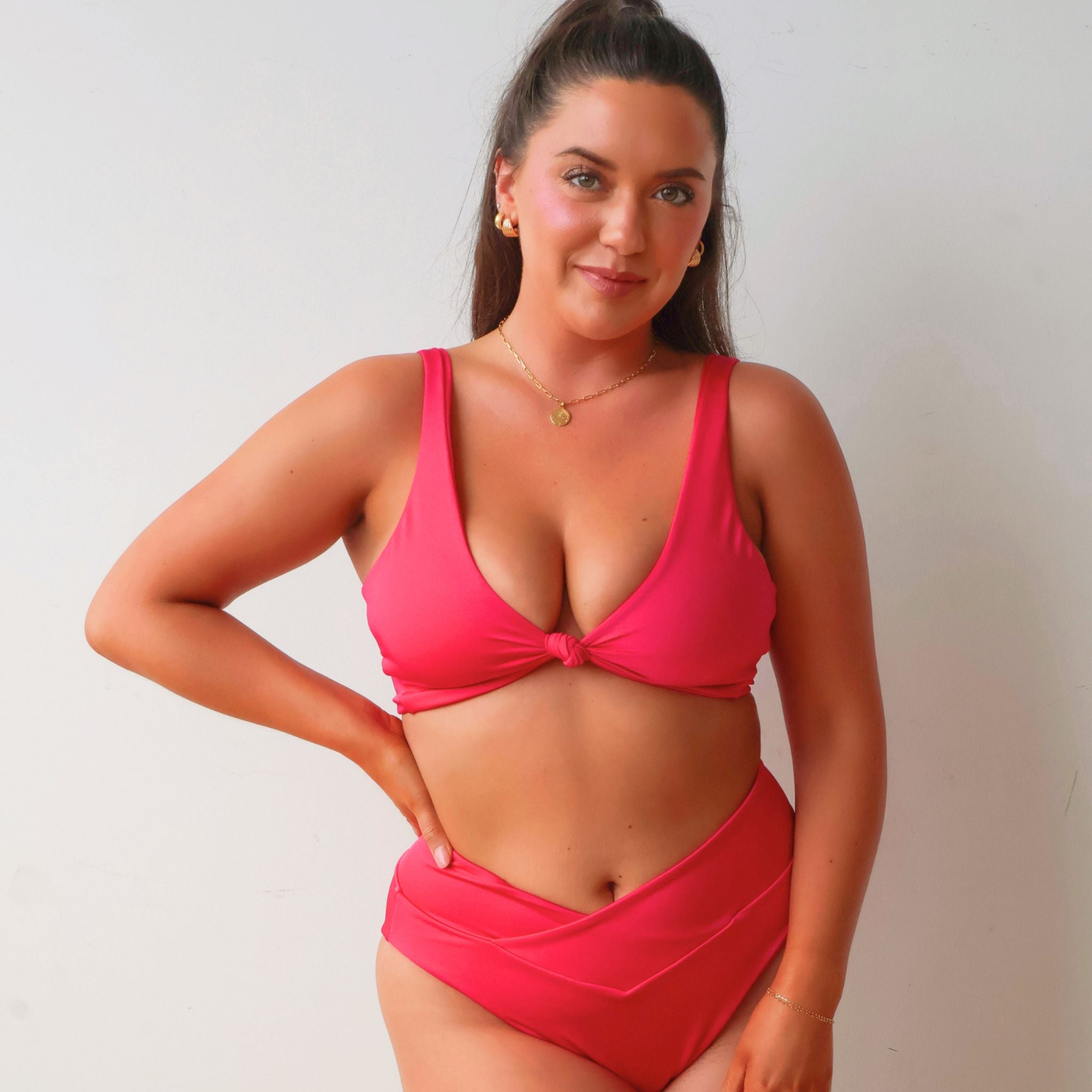 Fuschia Kaia Bikini Knot Top